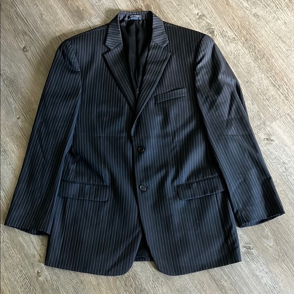 Tommy Hilfiger Other - Tommy Hilfiger black and blue Pinstripe 100% Wool Blazer Two Button Lined 42L